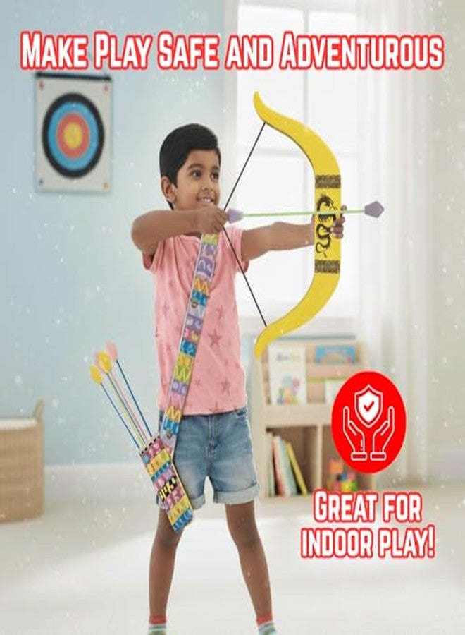 KITOY Mighty Archer Bow and Arrow Set | Foam Bow with 4 Foam Arrows | Safe for Kids Indoor and Outdoor (Colour May Vary) - Image 5